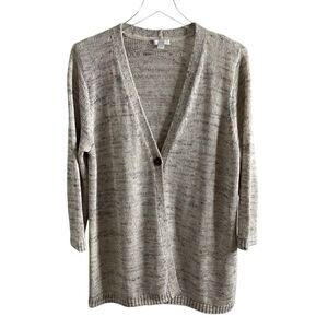 J. Jill Marled Multicolor‎ cream Knit Button Front Cardigan Sweater large